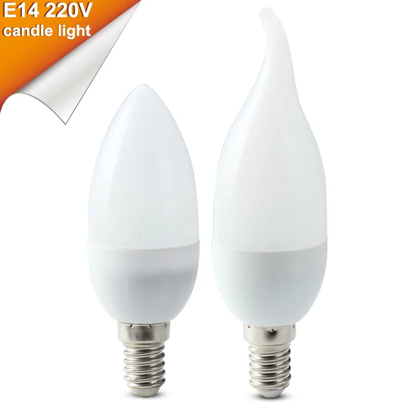 E14 LED Candle Bulb Lamp AC 220V 3W Energy Saving Light 8leds 2835 Chip Lighting Spotlight Decor