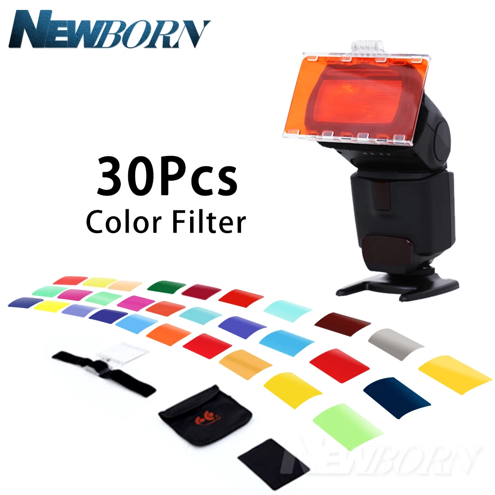 Комплект для вспышки Falcon Eyes CFA 30K Speedlite 30 цветов цветной гель с Barndoor и отражателем