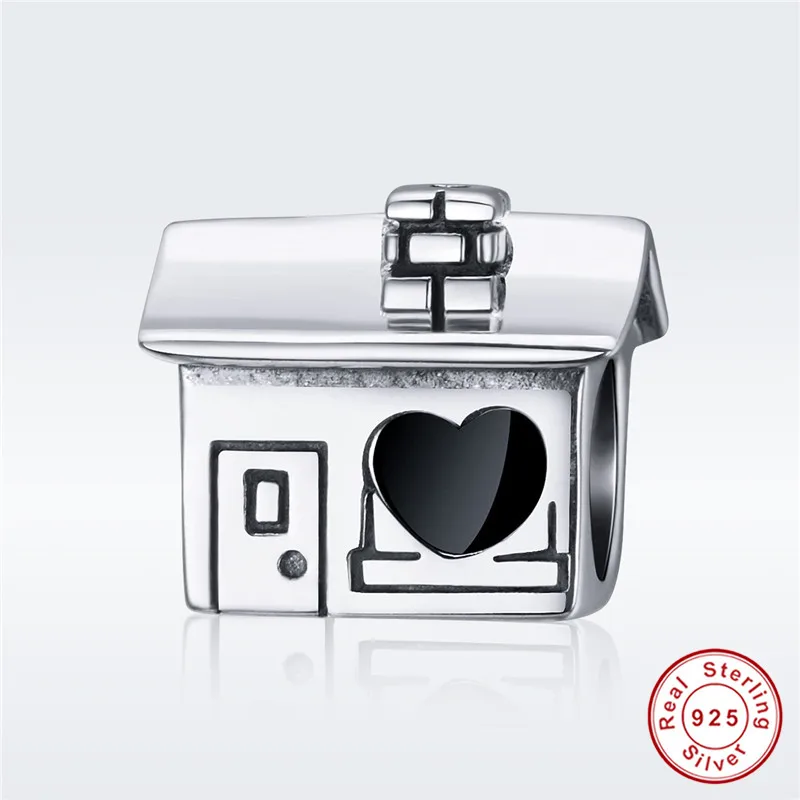 

fit Pandora Bracelet Original 925 Sterling Silver Romantic Home Heart Beads Cute Love House-shaped Pendant Necklace Beads Gift