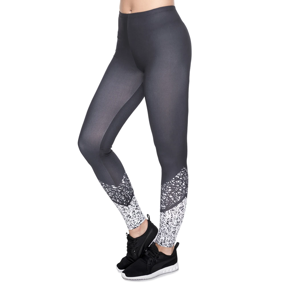 Hot Sale leggins mujer Black Stitching Printing legging feminina leggins fitness Woman Pants workout leggings