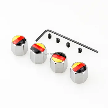 

40 x Car Styling Germany National Flag Anti-theft Stainless Wheel Tire Valve Stems Caps Car Wheel Tire Stem Air Valve Caps