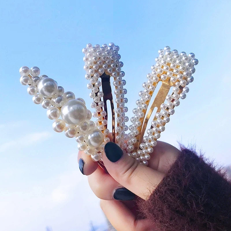 Internet cellebrity pearl hairclips Fashion Cool woman hairgrips Korea style BB hairpin accessories for adults C13 Internet cellebrity pearl hairclips Fashion Cool woman hairgrips Korea style BB hairpin accessories for adults C13