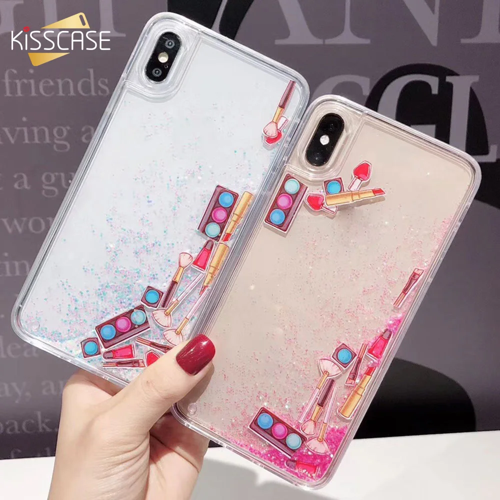 KISSCASE Luxury Glitter Phone Case For iPhone X 8 7 6 6S Plus Quicksand Cases XR XS MAX Soft TPU Back Covers Coque |