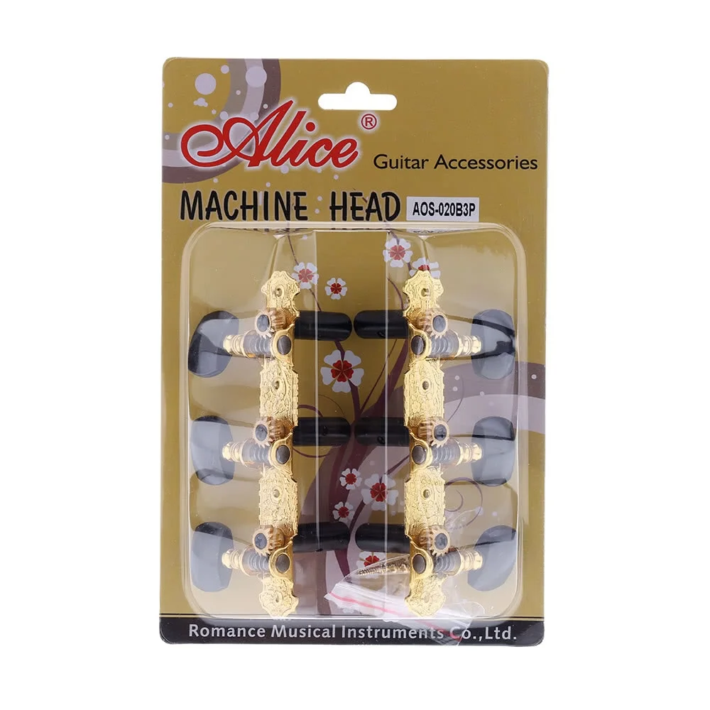 

Alice AOS-020B3P Gold-Plated 3 Machine Head Classical Guitar String Tuning Pegs Guitar Accessories