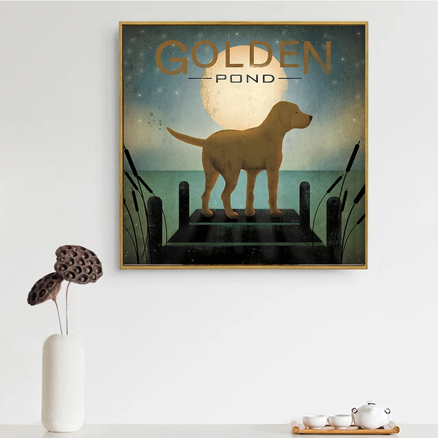 Canvas Wall Art Retro Dogs Animals Painting Vintage Posters and Prints