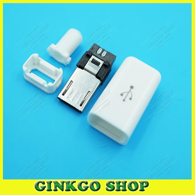 50 компл./лот 4 в 1 DIY Micro USB штекер белый цвет штекер|lot lot|lot diylot micro usb |