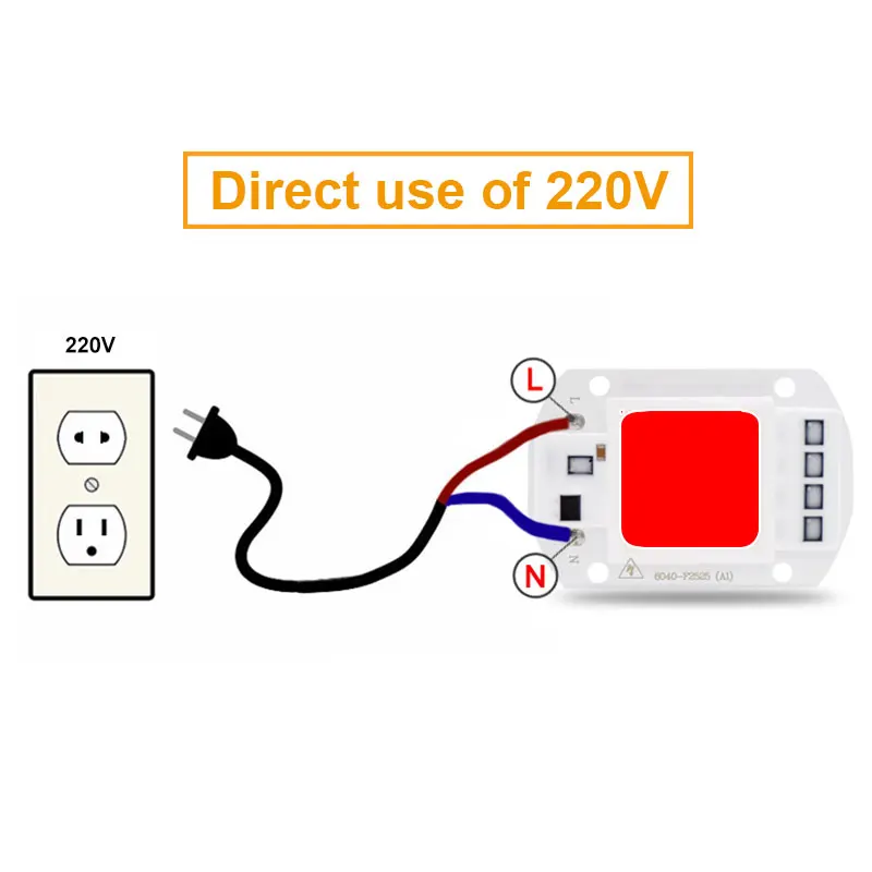Синяя светодиодная лампа COB с чипом Smart IC 20 Вт 30 50 220 В СВЕТОДИОДНЫЙ матричный диод