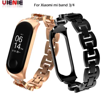 

Stainless Steel For xiaomi 3 4 watch band Replacement strap bracelet band Rose gold women For mi band 4 mi3 band Strap