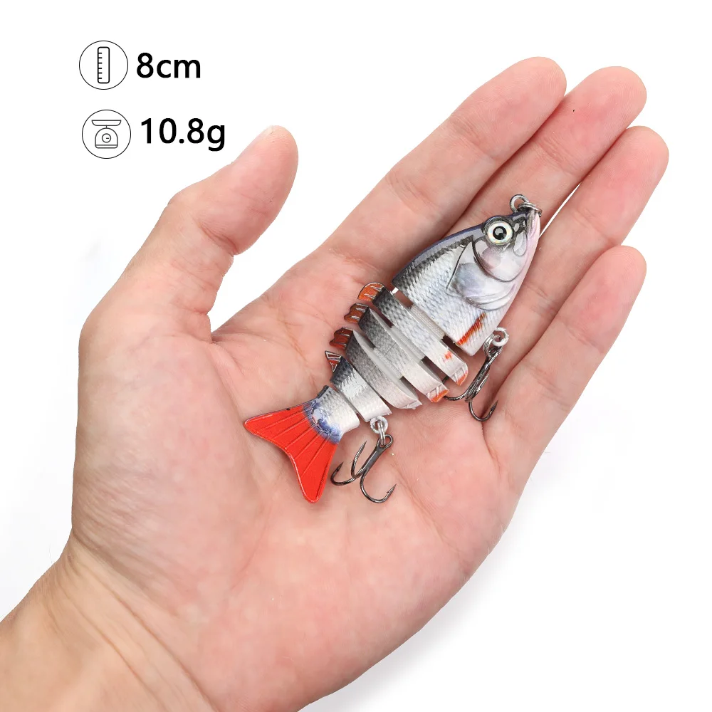 TREHOOK Мульти соединенная жесткая приманка 8 см 10 г Реалистичная Приманка Crankbait