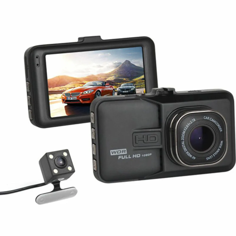 

Vehicle Dual Lens Camera Recorder FH06H Full HD Camera DVR G-sensor 1080P Video Registrator Parking Recorder Black
