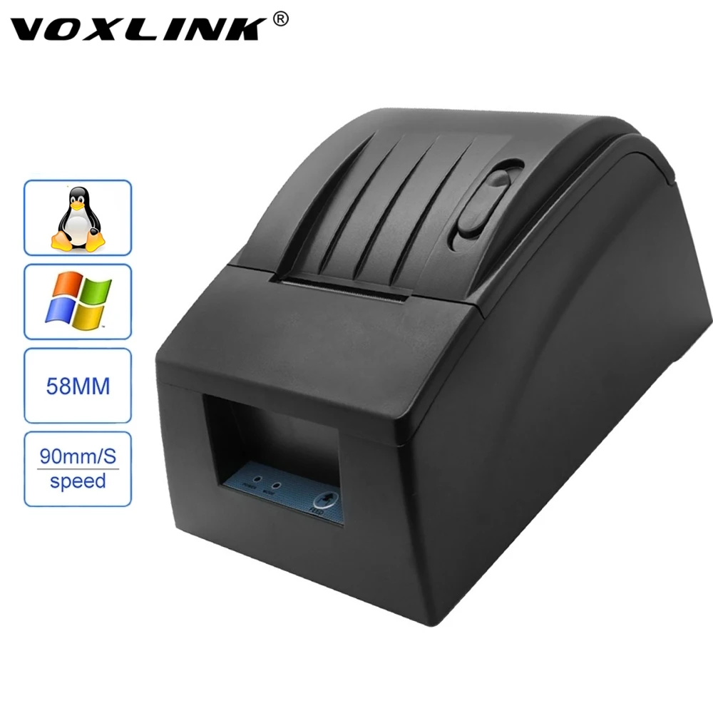

VOXLINK USB Port 58mm Mini Thermal Line Printing thermal Receipt Printer 90mm/s ESC/POS Portable printer For All Windows/Linux