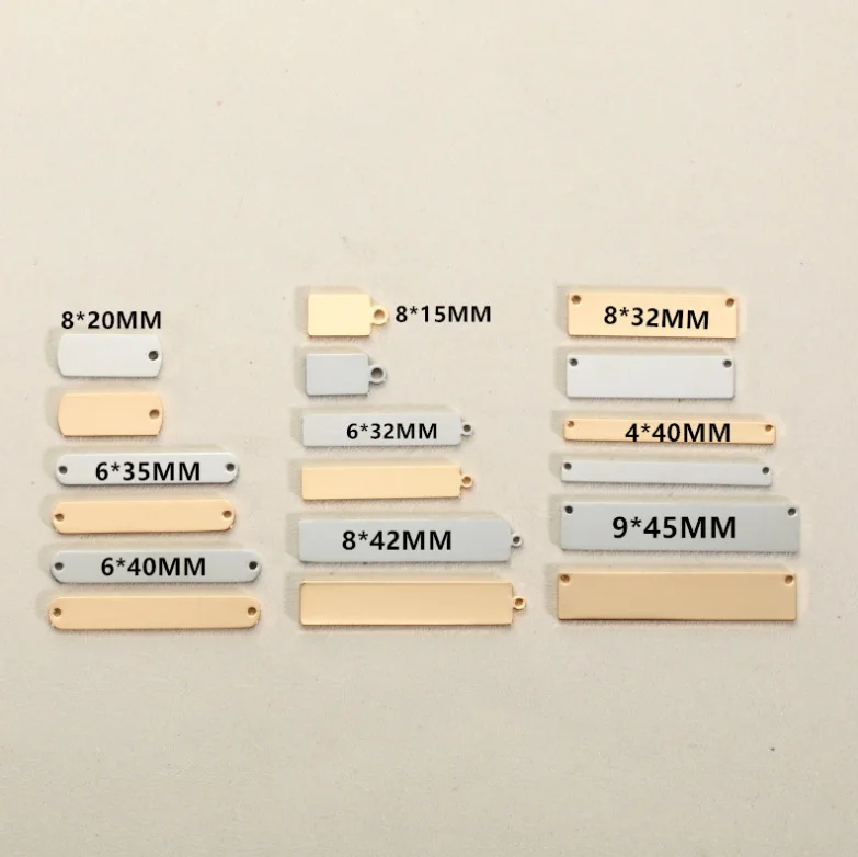 Подвеска для браслета из нержавеющей стали с 2 отверстиями 9 х20 мм|charms engraved|engraved