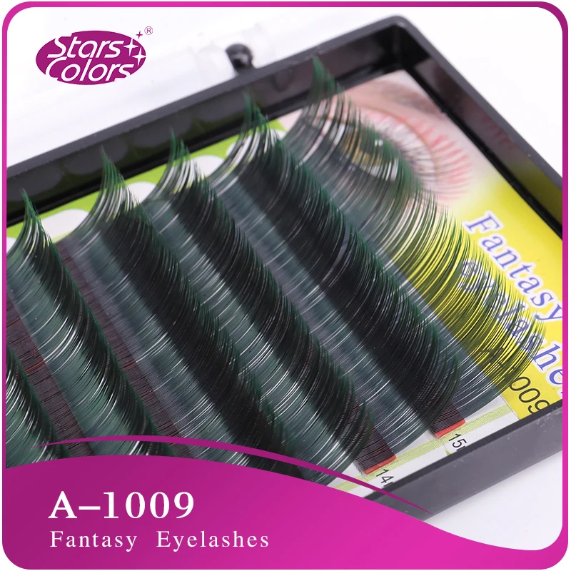 

Wholsesale Price 20 trays Mixed Colors Silk eyelashes Colorful False Eyelash 0.10mm Mixed Size and 2 Colors in Single lash