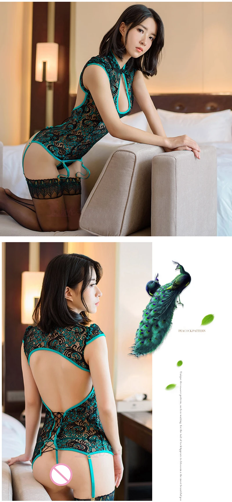 Woman Sexy Lingerie Erotic Cheongsam Costume Plus Size XXL 3XL (20)