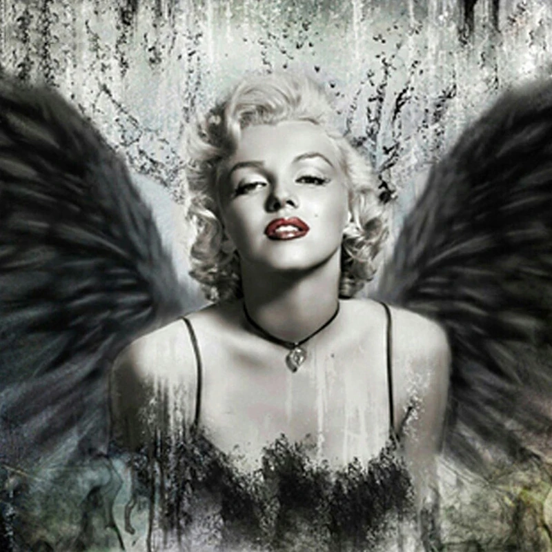 HUACAN-Marilyn-Monroe-Diamond-Painting-Angel-Paint-With-Diamonds-Diamond-Embroidery-Cross-Stitch-Picture-Of-Rhinestones