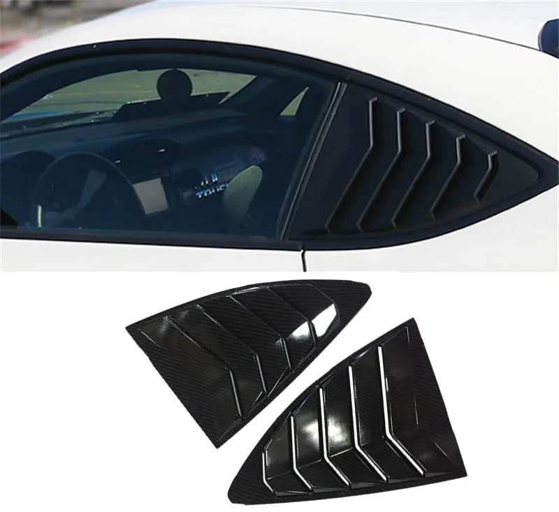 Car Styling Car Sticker Carbon Fiber 1/4 Quarter Side Window Louvers