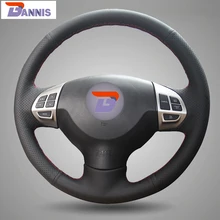 BANNIS Preto DIY Couro Artificial Cobertura de Volante para Mitsubishi Lancer EX 10 Lancer X Outlander ASX Colt Pajero Sport