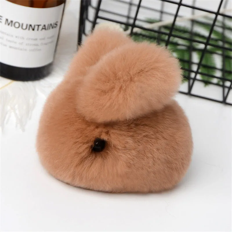 

Rex Rabbit Hair Jewwlry Pendant Fur Keychain Pendant Bag Car Charm Tag Fluffy Bunny Rabbit Keychain Toy Fur Pom Pom Keychains
