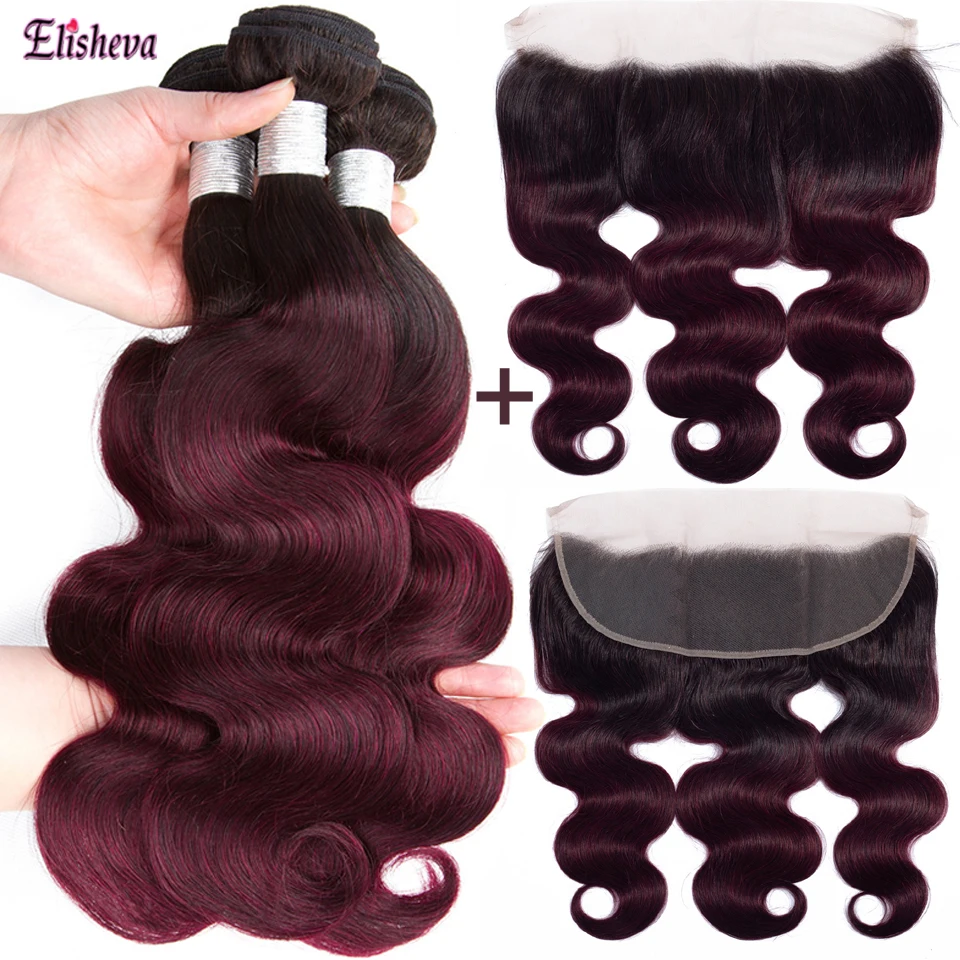 Pacotes de ombre elisheva com frontal 1b99j
