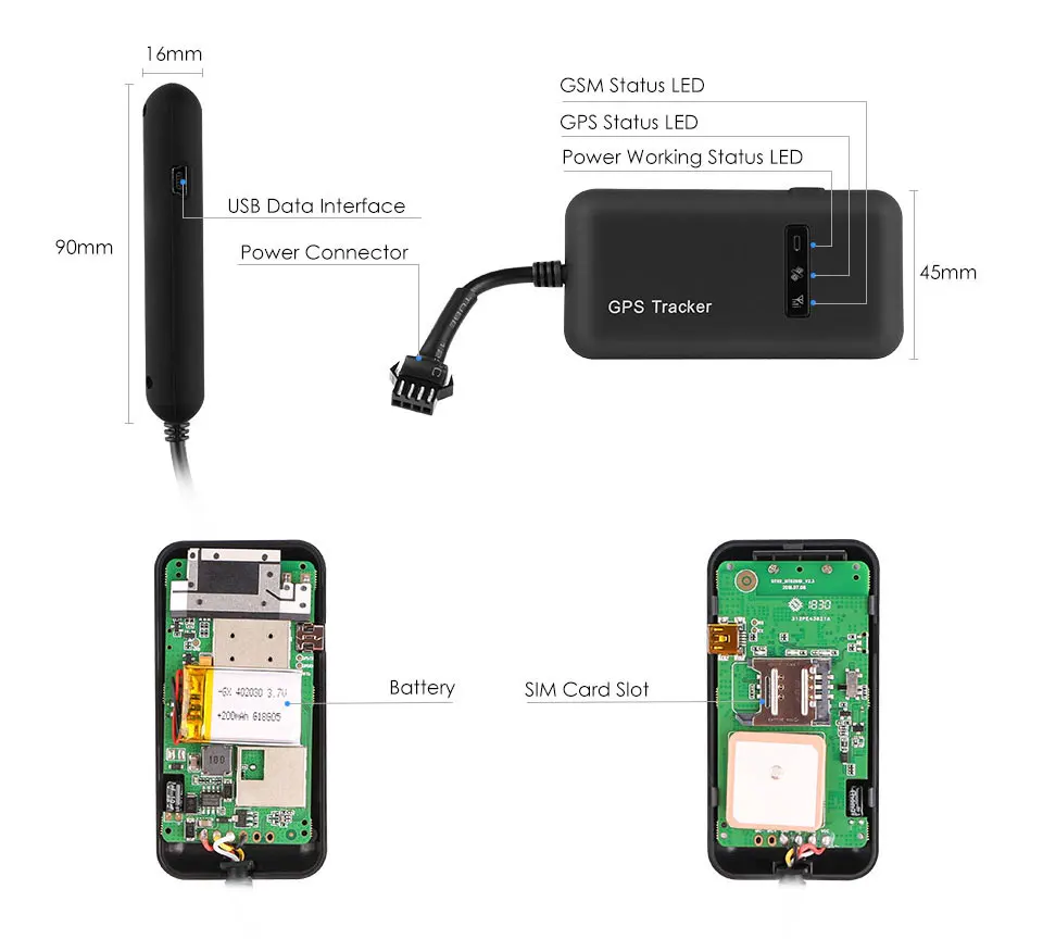 Mini GPS Car Tracker GPS Locator Cut Off Fuel TK110 GT02A GSM GPS