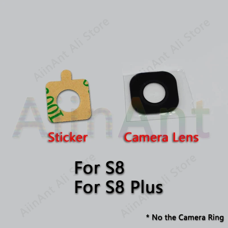 Для samsung Galaxy S6 S7 Edge S8 Plus задняя камера стеклянная крышка с кольцом для объектива с наклейкой запчасти - Цвет: S8 Lens