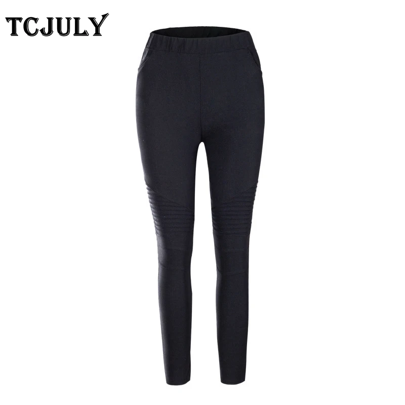 TCJULY модные однотонные обтягивающие узкие брюки-карандаш плиссированные уличные брюки для женщин Стрейчевые брюки размера плюс XS-5XL с эффектом пуш-ап