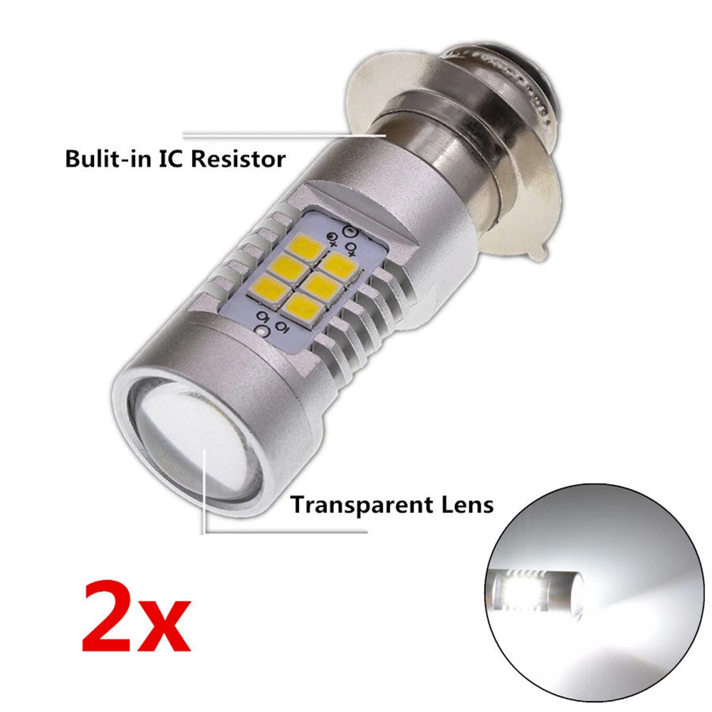 2 шт. 12 V H6M P15D Скутер мопед скутер мотоцикла светодиодный фар лампа перерыв с резервным копированием противотуманная фара 6500 к белый свет