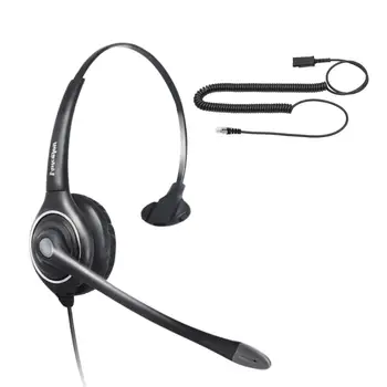 

Monaural headset with Quick Disconnect Cord and RJ9 plug, office headset with microphone for call center,telephone headphones