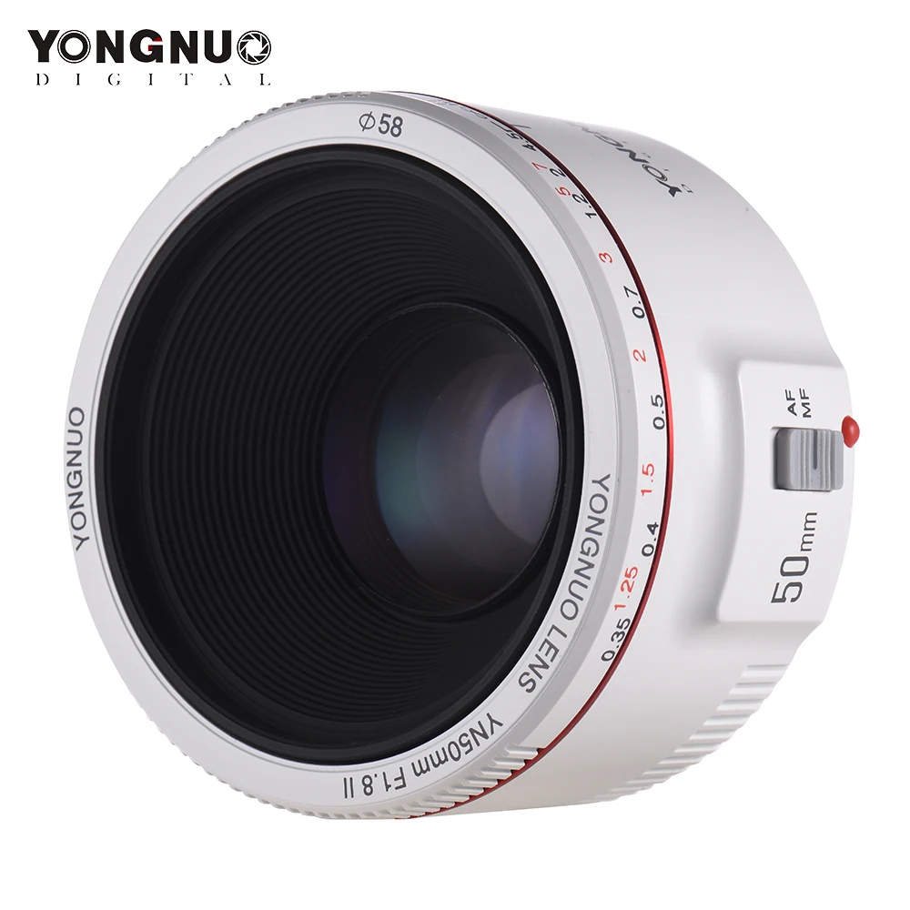 

YONGNUO YN50mm F1.8 II Standard Prime Lens Support Auto & Manual Focus 0.35 Closest Focal Length for Canon EOS 600D DSLR Camera