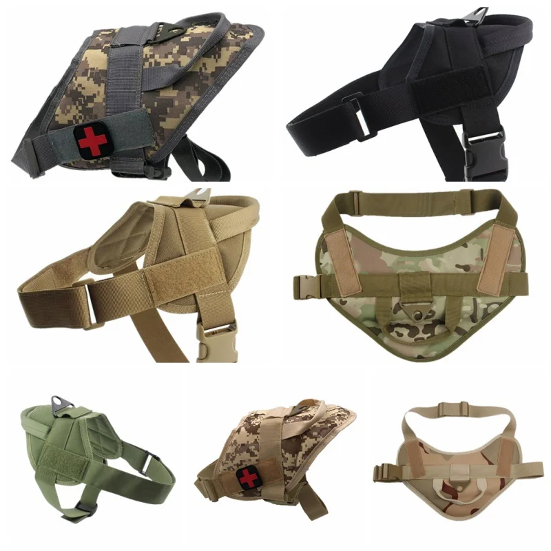 

Adjustable Tactical Dog Training Vest 1000D Nylon Outdoor Hunting Dogs VestsPatrol dog Harness Service Dog Vest on Sides Patch