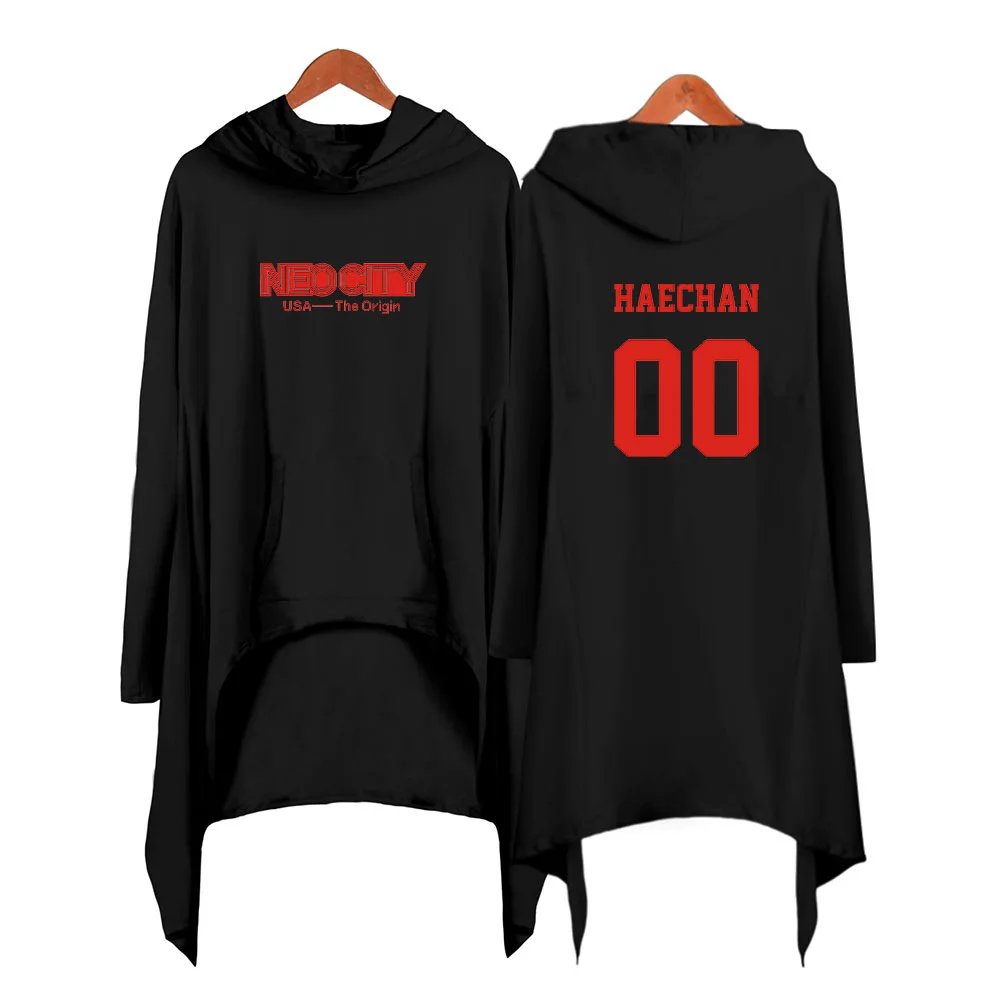 

New Kpop NCT 127 NCT127 U Album irregular hoodie pullover for girls K-POP NCT johnny haechan print Hoodies tracksuit XXS-XXL