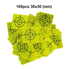 100pcs флуоресцентный желтый-зеленый лист отражателя 30x30 мм Светоотражающие мишень для тахеометра