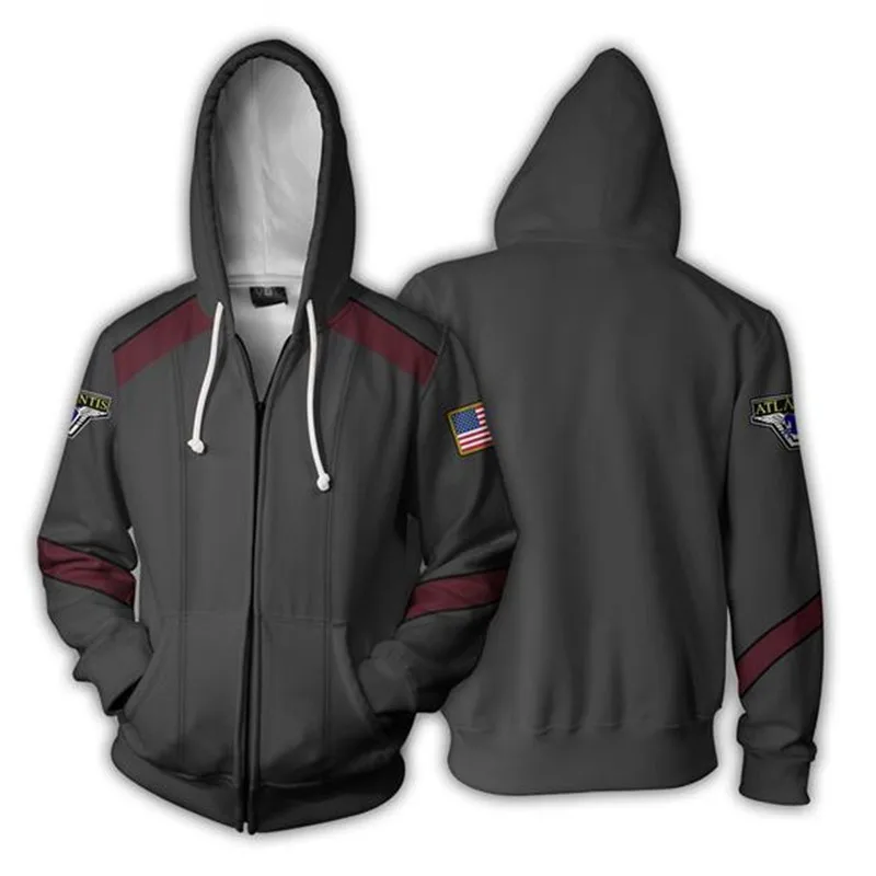 

Stargate SG-1 Cosplay Costumes Sweatshirt Zipper Hoodie Warrior Military Uniforms Jackets Tops Fashion Sweatshirts for Men