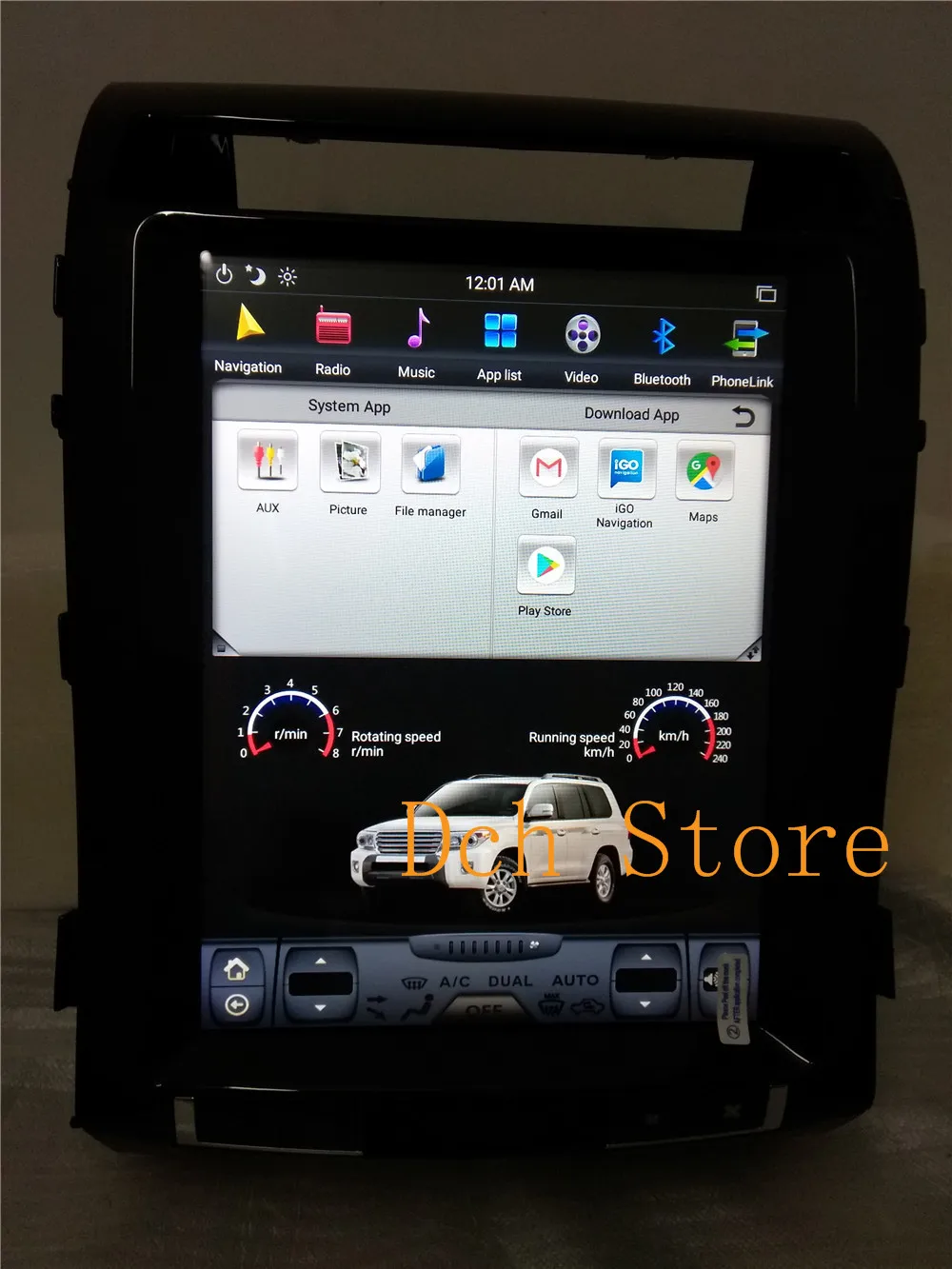 12,1 ''вертикальный экран tesla стиль Android 8,1 автомобильный dvd-плеер gps для Toyota LandCruiser land cruiser LC200 2008- с DVD