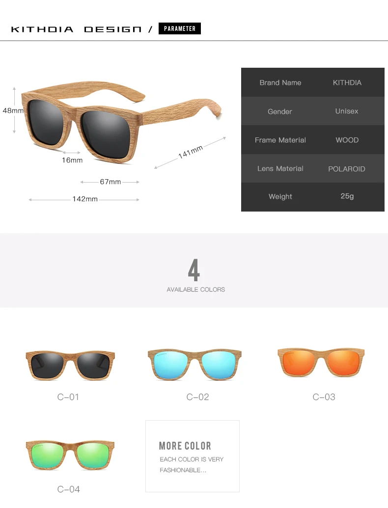 KITHDIA ручной работы поляризационные бамбуковые солнцезащитные очки мужские деревянные солнцезащитные очки Брендовые дизайнерские зеркальные солнцезащитные очки Oculos de sol masculino