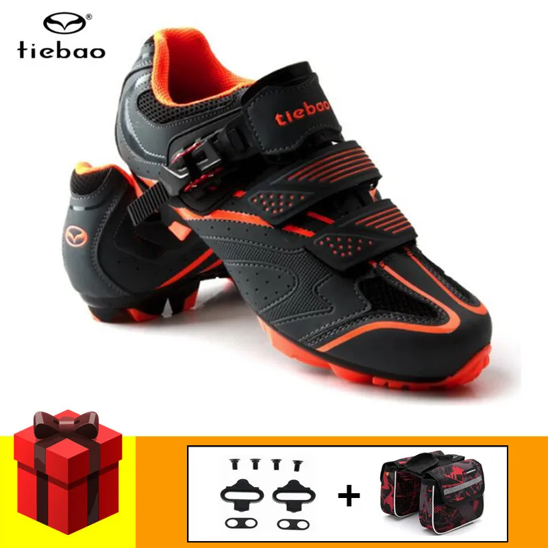 add clips and bag Tiebao велосипедная обувь sapatilha ciclismo mtb мужские кроссовки женские горный велосипед самоблокирующиеся дышащие SPD велосипедные педали обувь - Color: add clips and bag