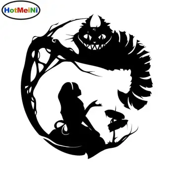 

HotMeiNi Car Sticker Jdm Decoration Glass Bumper Vinyl Decal Tailgate Fridge Waterproof Alice In Wonderland Cheshire 15.2*16.6cm