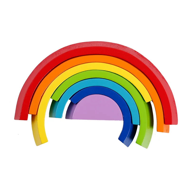 

toys for children Wooden Block Rainbow Kids Building Blocks Wooden Toys Baby Early Learning Montessori Educational Kid's Gifts