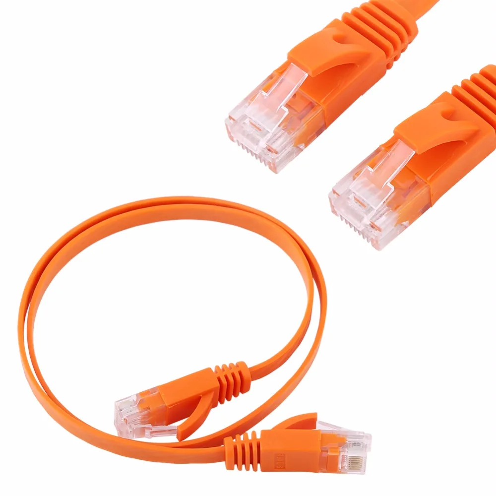 10M FLAT RJ45 CAT6 Ethernet Network LAN Cable Flat UTP Patch Router White MT