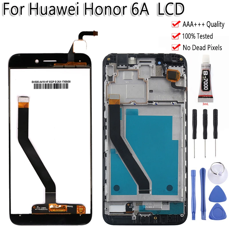 

With Frame For Huawei Honor 6A DLI-L22 L01TL20 AL10 LCD DIsplay Touch Screen 5.0'' Digitizer Assembly Replacement Free tools