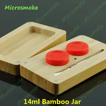 

Supplying Bamboo Jar Storage boxes With Lids 10 Pieces/lot Wholesale Bamboo Tray Silicone Dab wax Container Box by DHL Free