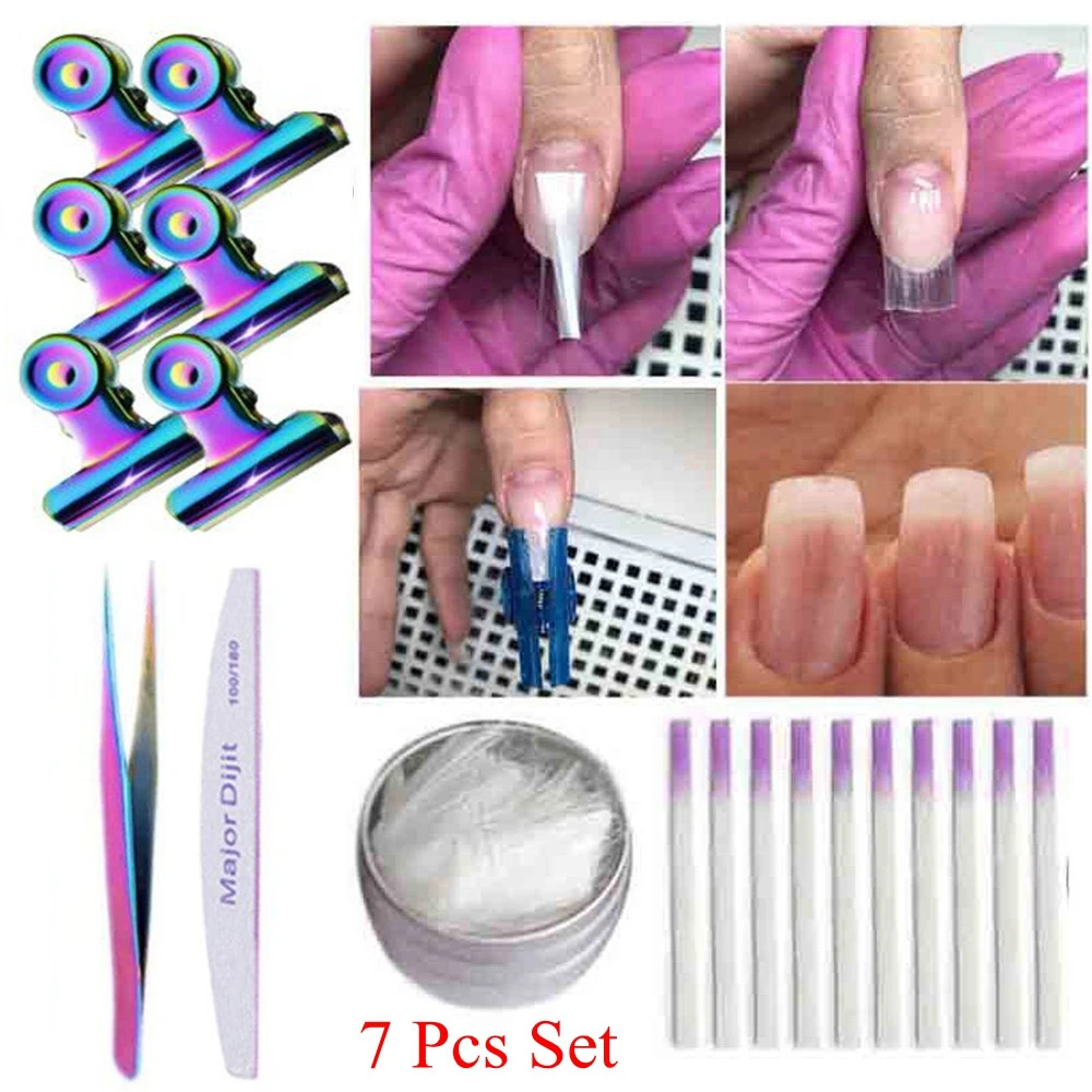 7 шт./компл. Fibernails стекловолокно для наращивания ногтей Акриловые Советы