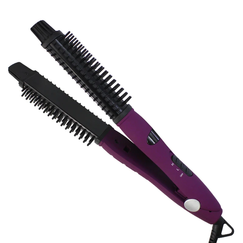 

TOHUAN 4 in 1 Ceramic Styler Hair Curler Brush Straight and Curl Curling Iron Shine Volumize Styling Hair Brush Irons 110-240V