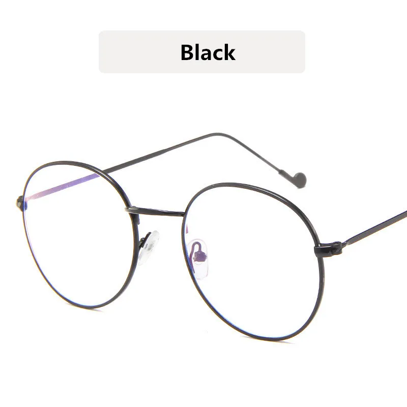 Классические очки в круглой оправе Брендовая Дизайнерская обувь металлический компьютерная оптическая Для женщин женские очки Рамка Для мужчин прозрачные очки - Цвет оправы: Black