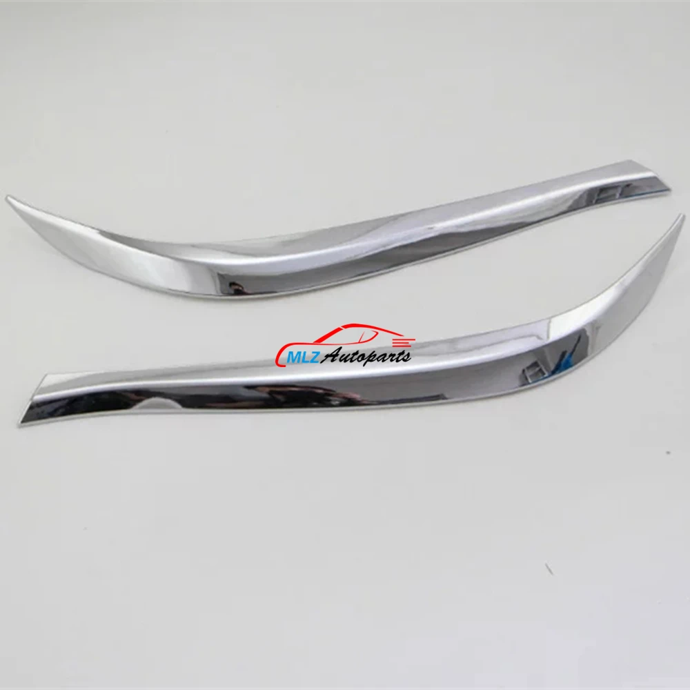 

Car Front Headlight Eyelid Cover Head Light Lamp Eyebrow Trim ABS Chrome 2PCS For Toyota LC FJ 200 Land Cruiser V8 LC200 2016