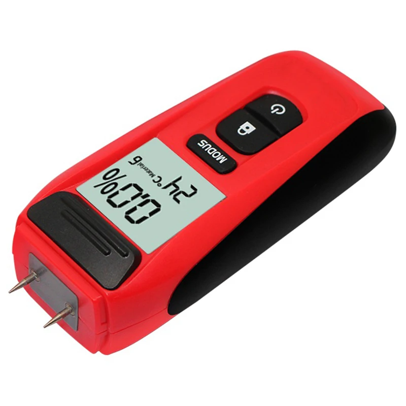 Портативный цифровой измеритель влажности древесины два контакта тестер горячей влажности 0,5 процентов точность гигрометр древесины детектор влажности