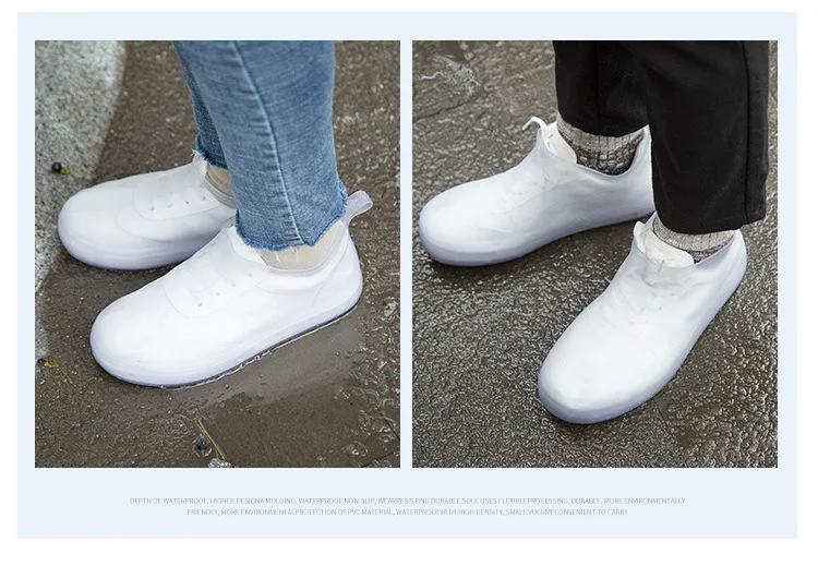 Из ПВХ для детей прозрачная непромокаемая обувь 5 однотонных цветов Нескользящие резиновые сапоги непромокаемые детские непромокаемый