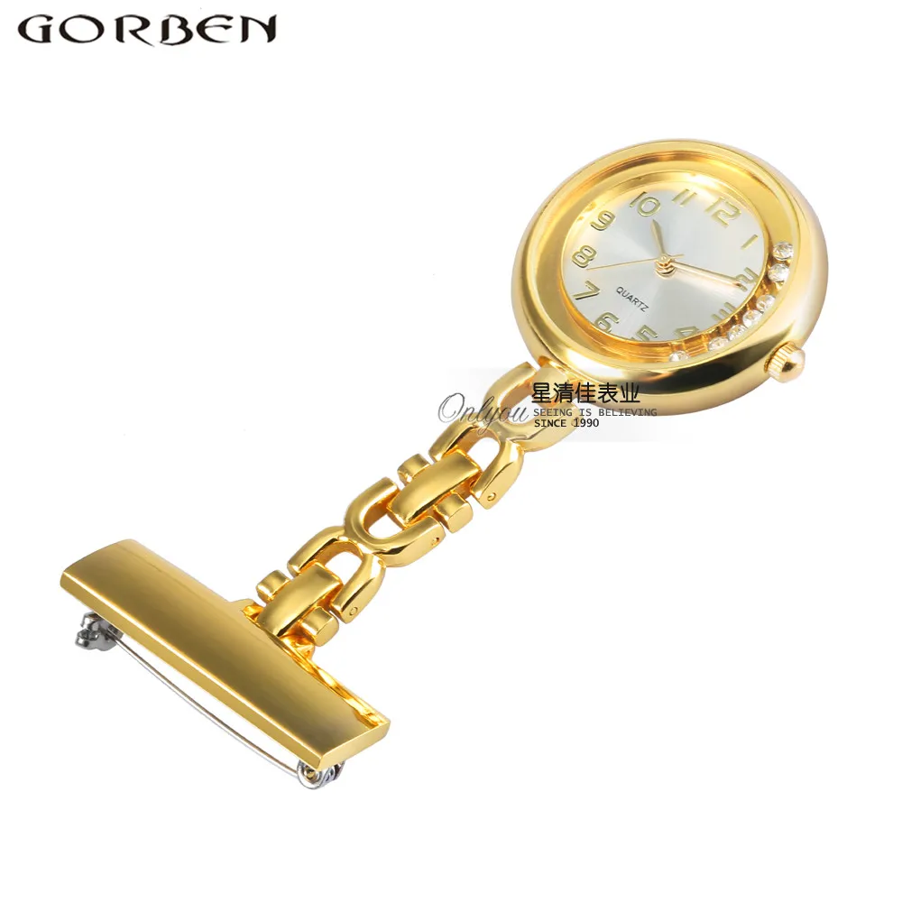 New Arrival Nurses Watch Crystal Pocket Watches Clip on Hanging Brooch