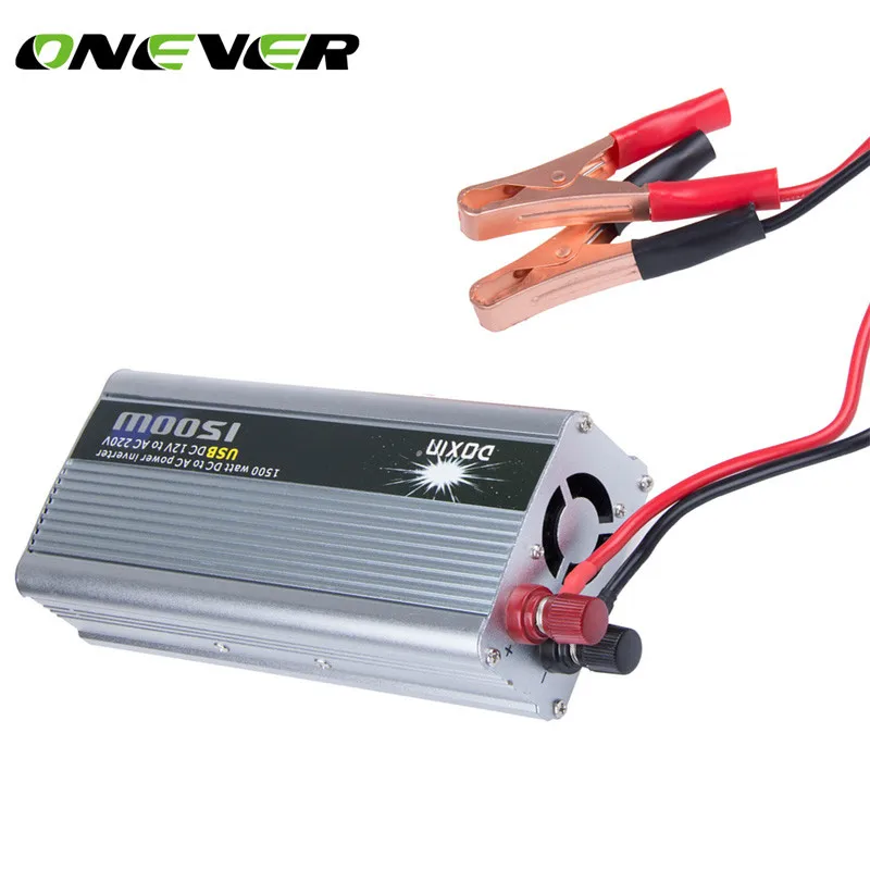 Onever 1500 ВАТТ DC В AC инвертор питания USB DC 12 В в AC 220 В 1500 Вт автоматический преобразователь модифицированной синусоидальной волны с USB