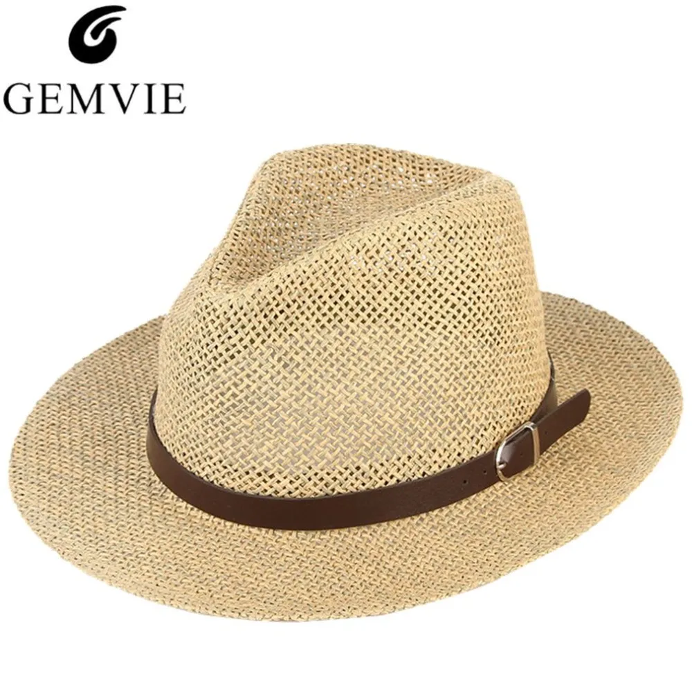 GEMVIE Unisex Panama Hat Summer Hats For Women Men Breathable Mesh